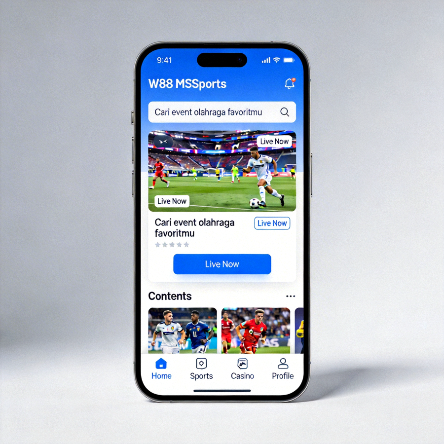 Tampilan antarmuka M88 MSports yang dioptimalkan untuk perangkat mobile dengan navigasi yang mudah